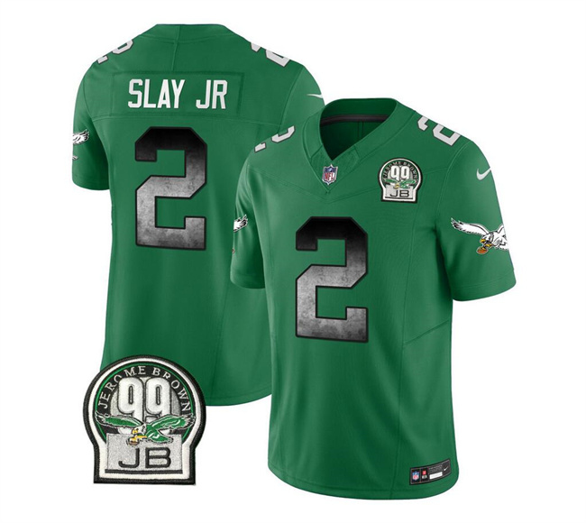 Men's Philadelphia Eagles #2 Darius Slay JR Green 2023 F.U.S.E. Throwback Vapor Untouchable Limited Football Stitched Jersey